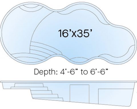 Large Freeform Fiberglass Inground Pool - Axiom 16