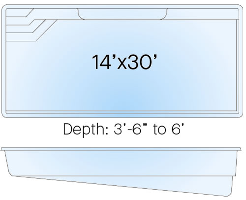 Fortitude Medium Rectangle Fiberglass Inground Pool - Fortitude